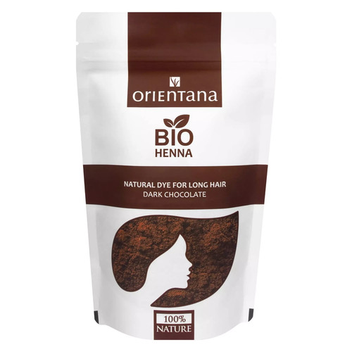 Dark brown bio henna long - long, hair