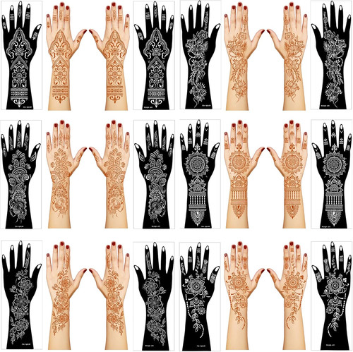 Henna tattoo stencil kit - tattoo, kit,12