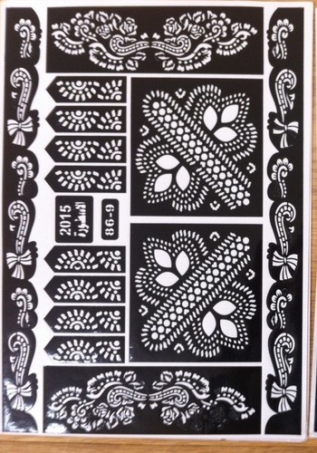 Henna temporary tattoo stencil - henna,