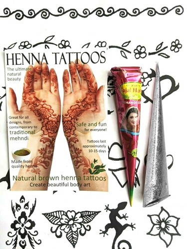 Henna and black glitter - henna,