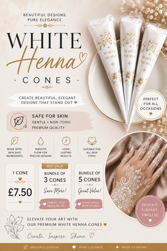 White henna cones - henna,