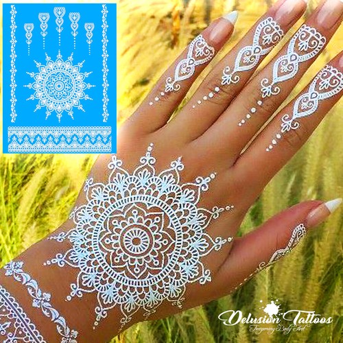 Temporary tattoo white henna - white,